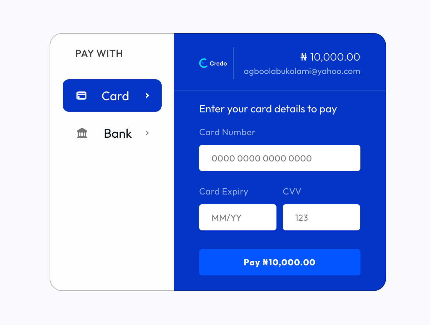 Payment page